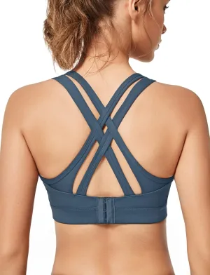 Yvette Women High Impact Sports Bras Criss Cross Back Sexy Running Bra for Plus Size