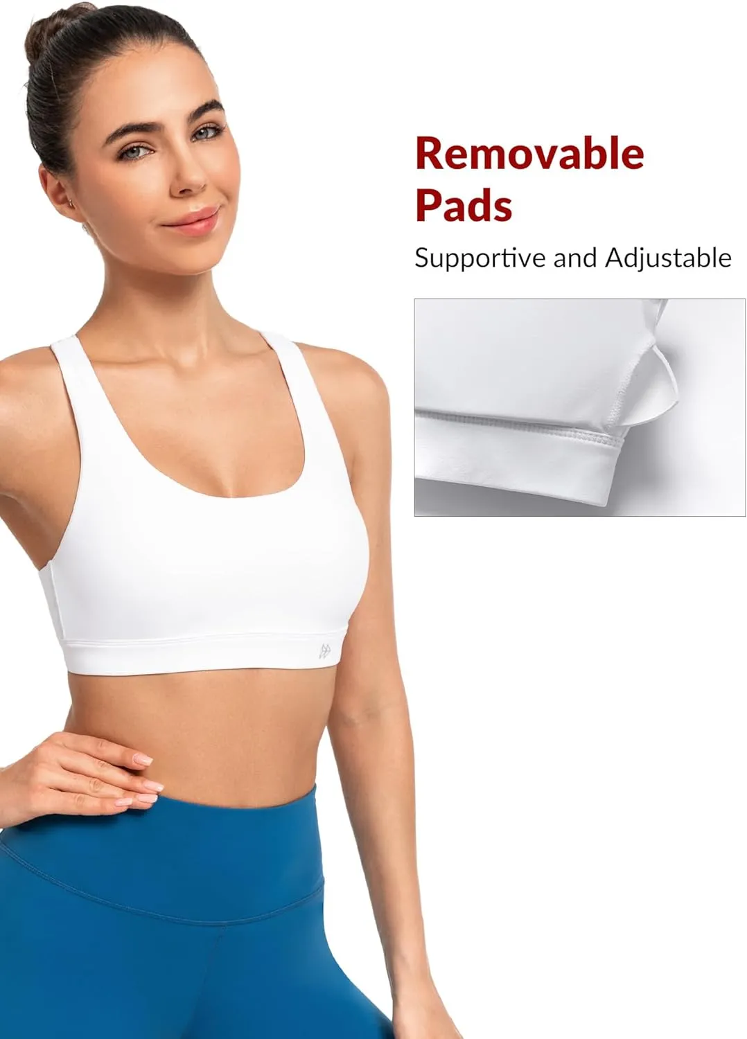 Yvette Yoga Sports Bras for Women Light Support Sexy Criss Cross Back Bra with Removable Pad