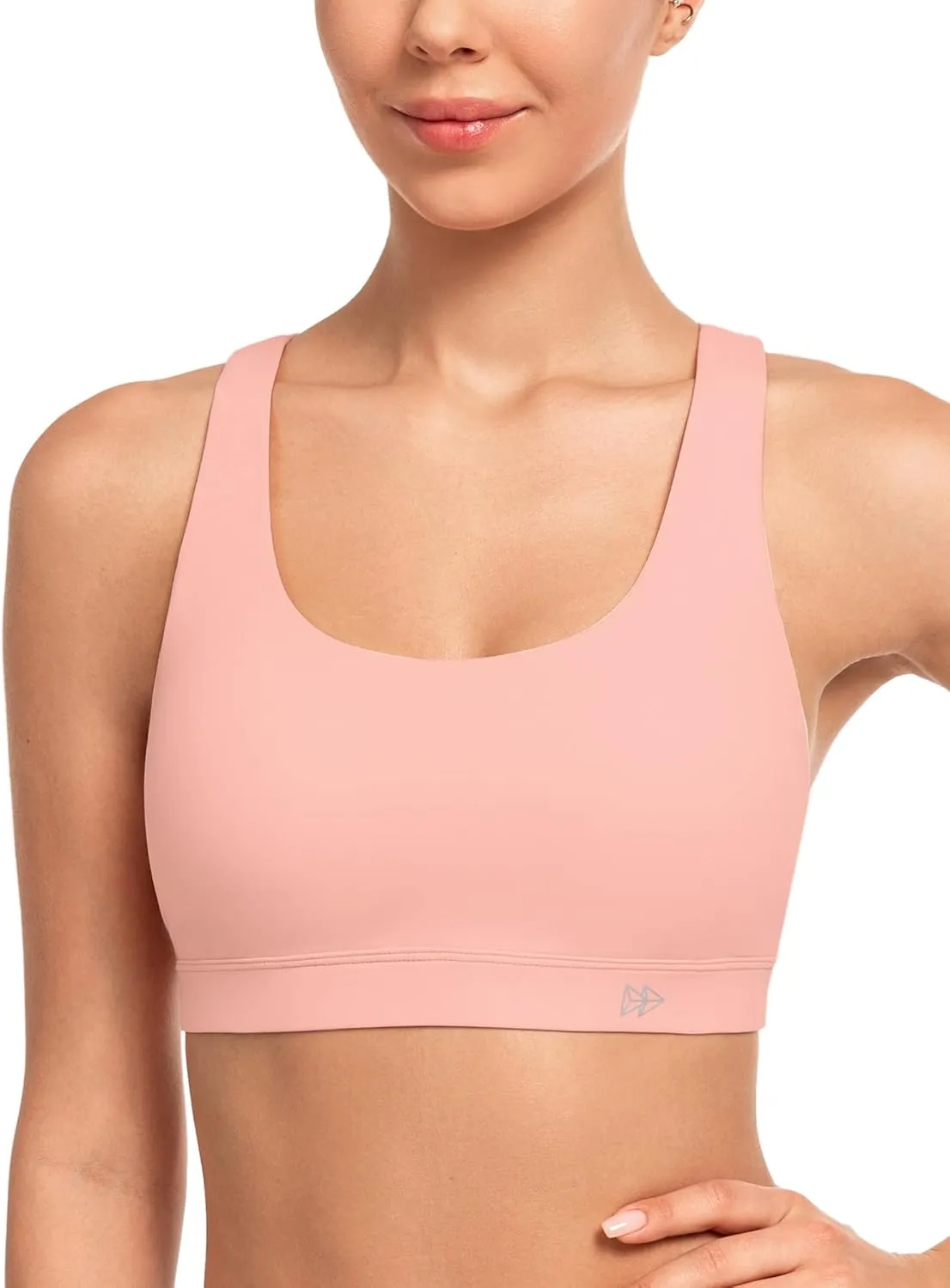 Yvette Yoga Sports Bras for Women Light Support Sexy Criss Cross Back Bra with Removable Pad