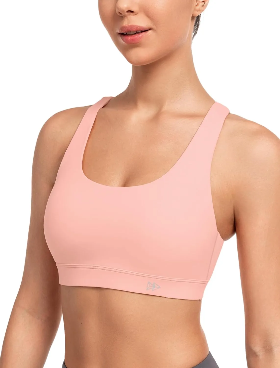 Yvette Yoga Sports Bras for Women Light Support Sexy Criss Cross Back Bra with Removable Pad