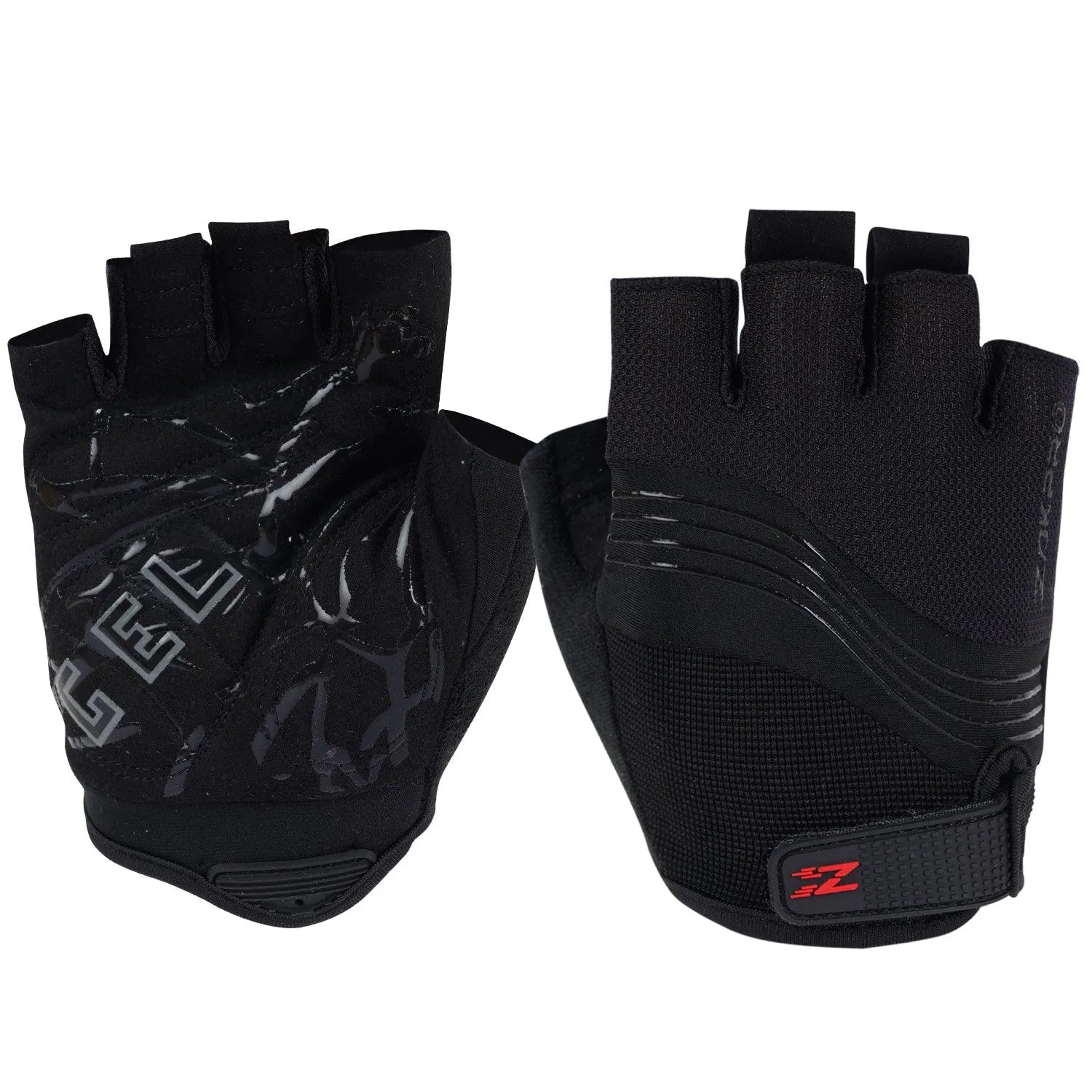 ZAKPRO Cycling Gloves  Gel Series Anti-Slip Professional Half Finger - (Black)