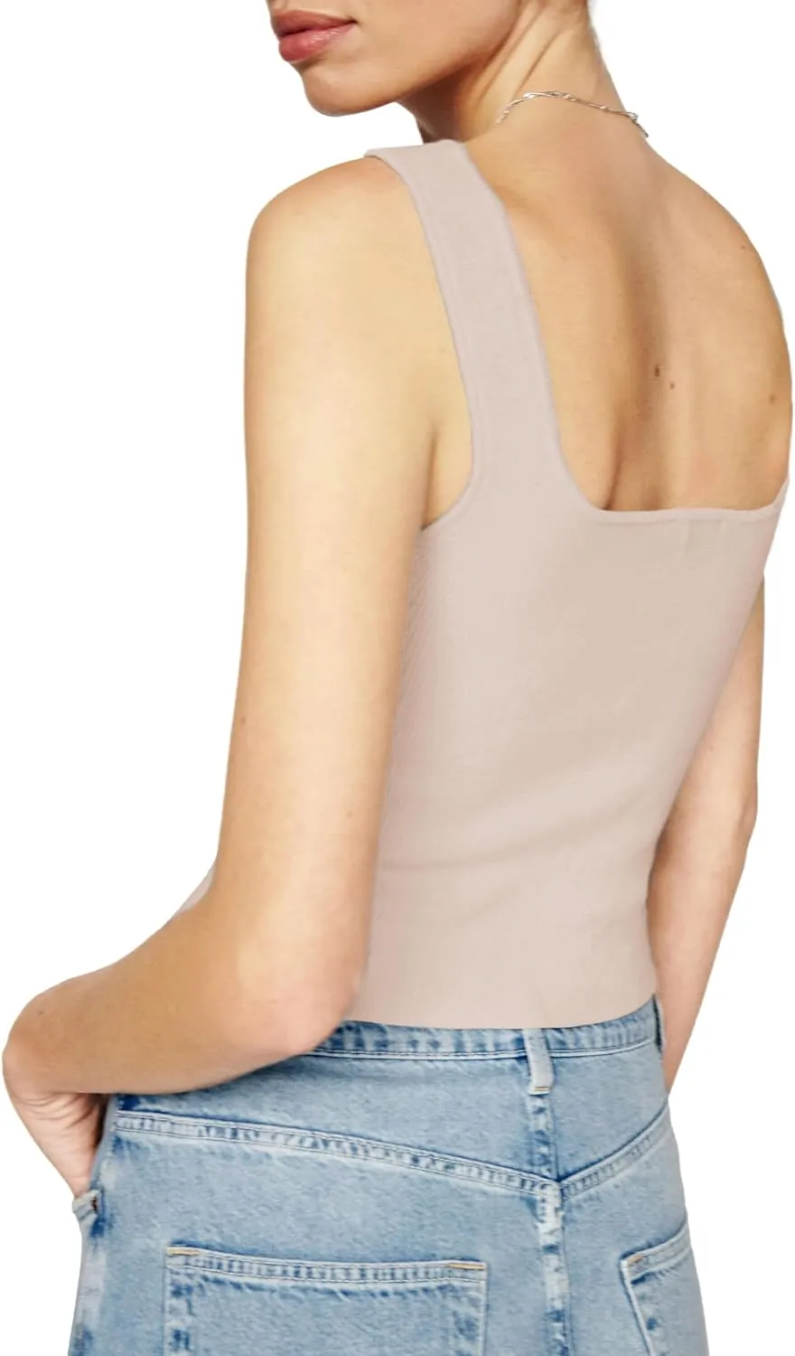 Zeagoo Womens 2024 Summer Tank Top Square Neck Ribbed Knit Crop Top Sleeveless Camisoles Slim Fitted Basic Sweater Shirt