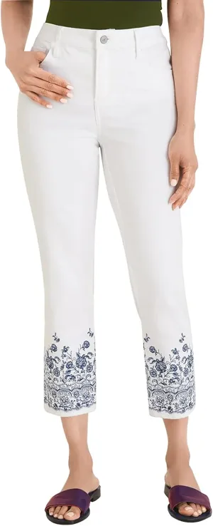 ZENTHACE Women's Mid Rise Stretchy Capri Jeans
