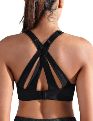 ZeroBound Women's High Impact Sports Bra Criss-Cross Back Full Coverage