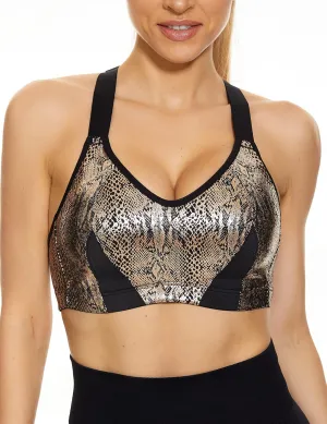 ZeroBound Women's High Impact Sports Bra Criss-Cross Back Full Coverage
