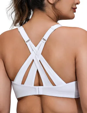 ZeroBound Women's High Impact Sports Bra Criss-Cross Back Full Coverage