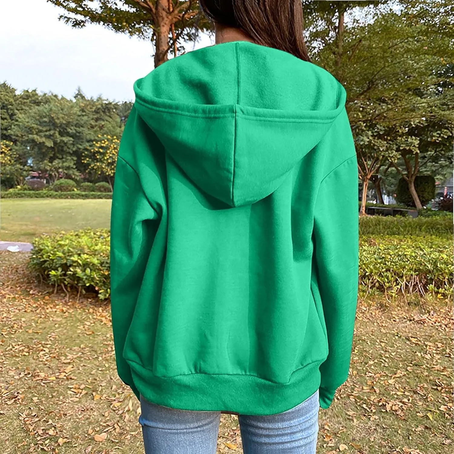Zip Up Hoodies for Women Long Sleeve Fall Oversized Sweatshirts Fleece Y2K Jacket with Pockets 2024 Fashion Clothes