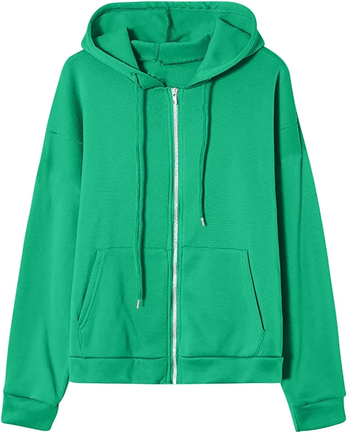 Zip Up Hoodies for Women Long Sleeve Fall Oversized Sweatshirts Fleece Y2K Jacket with Pockets 2024 Fashion Clothes