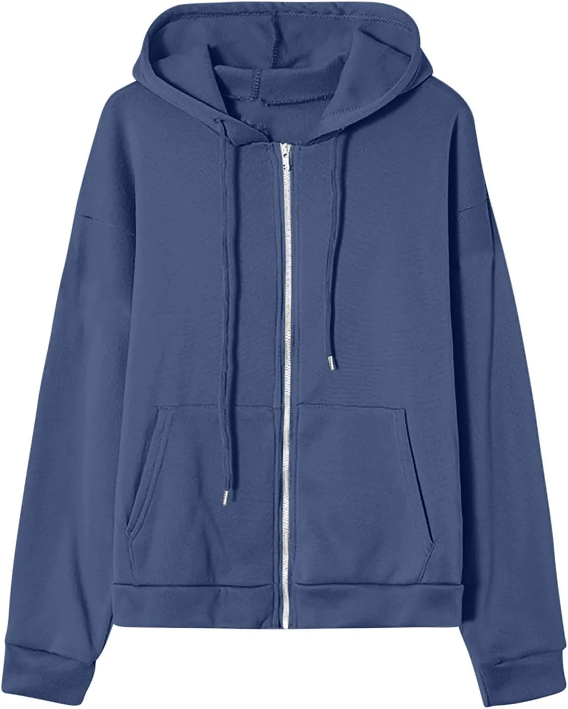 Zip Up Hoodies for Women Long Sleeve Fall Oversized Sweatshirts Fleece Y2K Jacket with Pockets 2024 Fashion Clothes