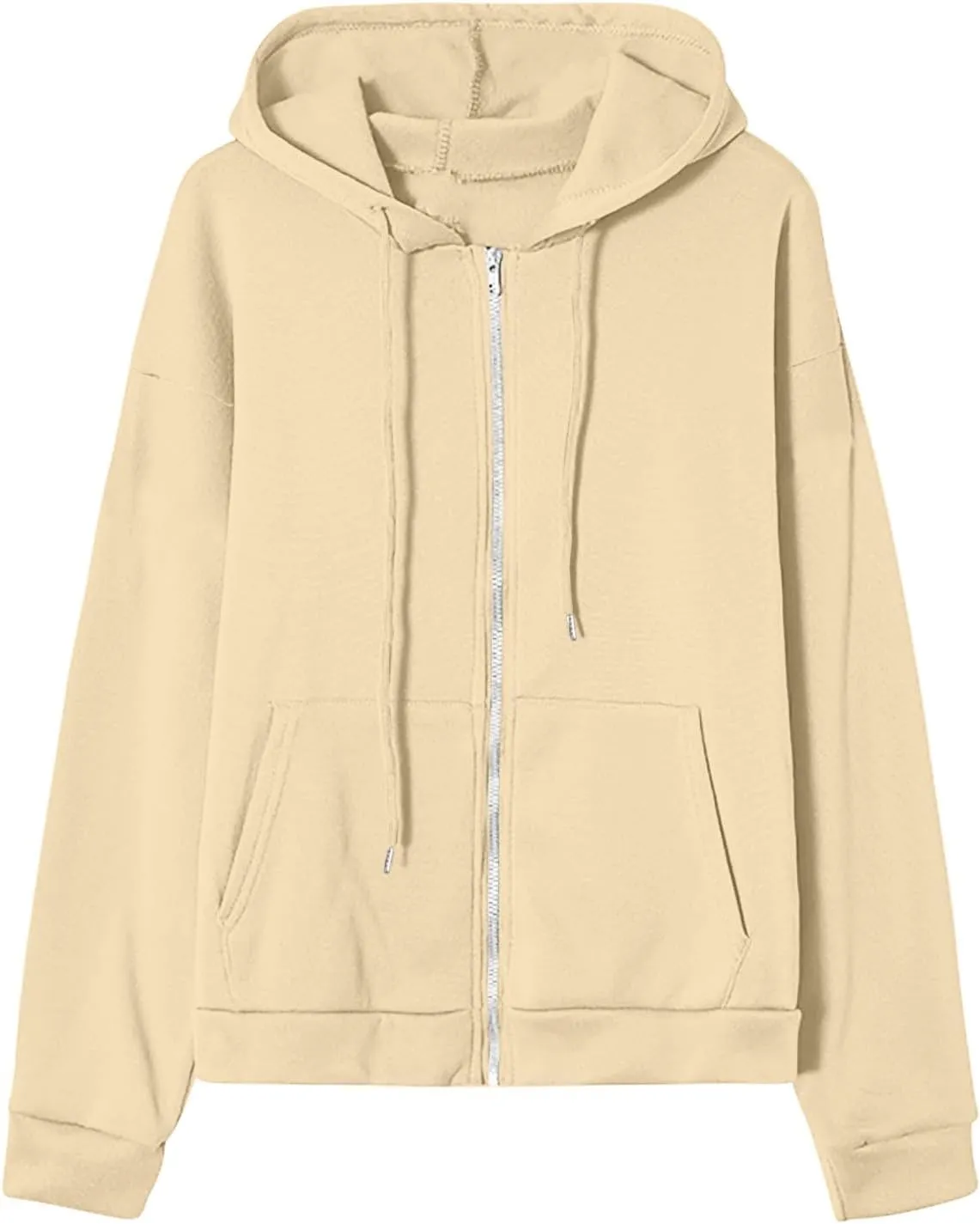 Zip Up Hoodies for Women Long Sleeve Fall Oversized Sweatshirts Fleece Y2K Jacket with Pockets 2024 Fashion Clothes