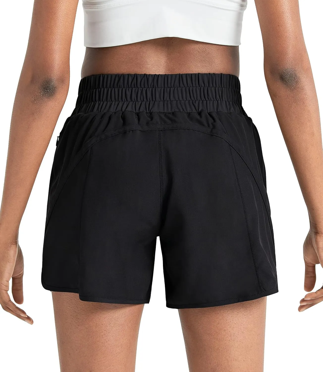 ZUTY 5" Athletic Running Shorts for Women with Zipper Pocket High Waisted Quick Dry Workout Gym Shorts with Liner