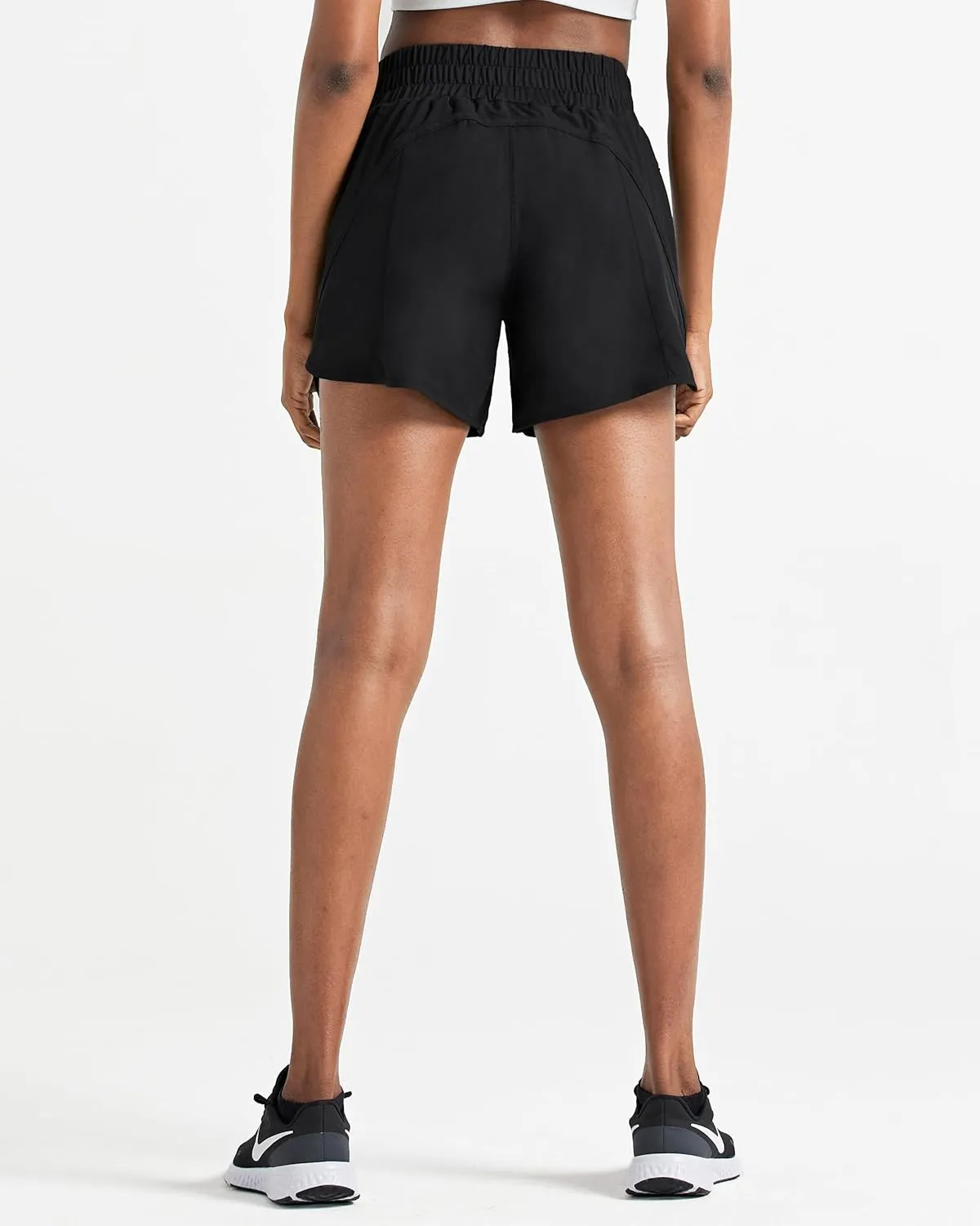 ZUTY 5" Athletic Running Shorts for Women with Zipper Pocket High Waisted Quick Dry Workout Gym Shorts with Liner