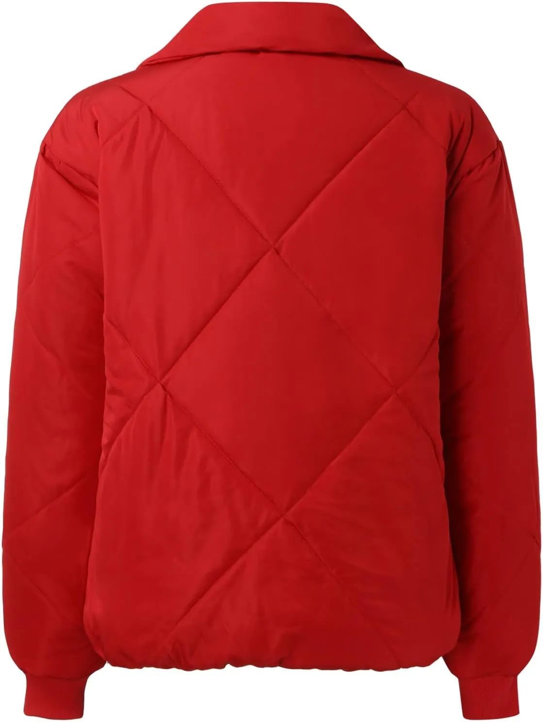 ZYXTIM Women's Cropped Quilted Jacket Lightweight Long Sleeve Full Zip Thicken Warm Winter Puffer Jacket Short Down Coat